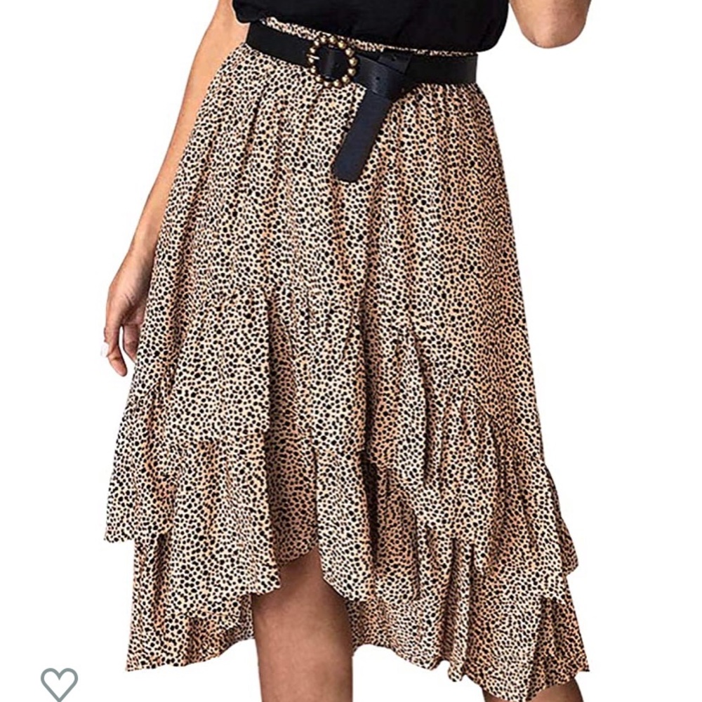 Cheetah Print Ruffle Skirt